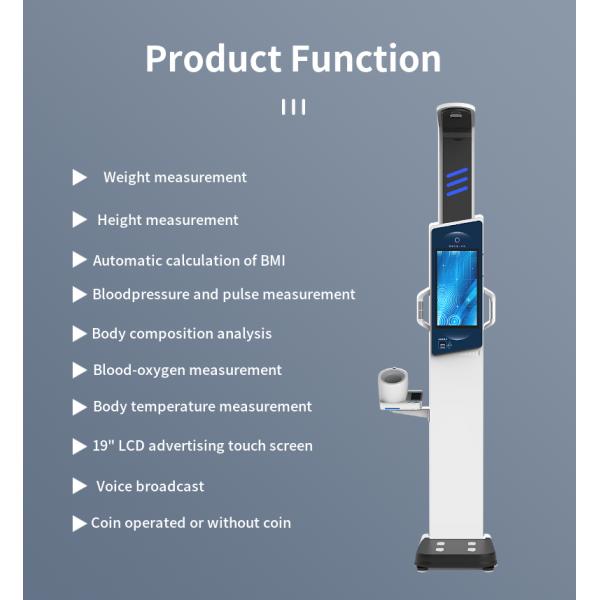 Bioimpedance Body Fat Analyzer Machine with Large Display Screen and Advertise Screen