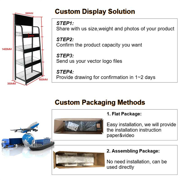 Supermarket potato chips black mini small metal display rack 3/4/5 layers metal wire dispaly racks