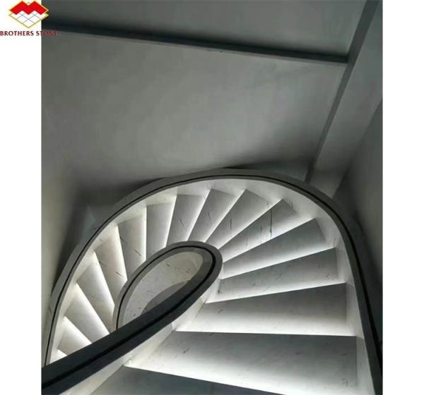 Indoor Villa Modern Natural Stone Stairs Design for Polished Straight Steps