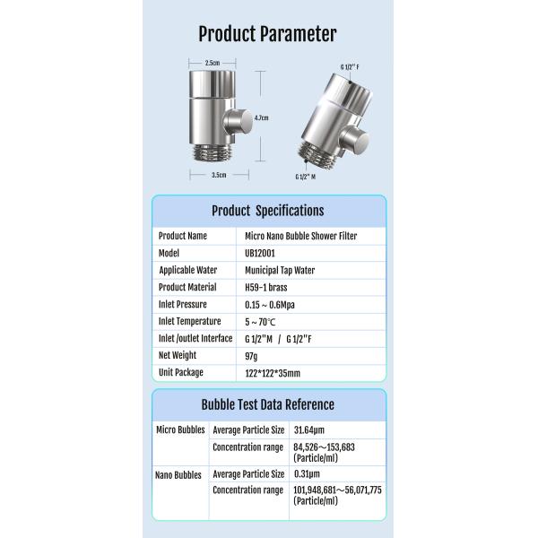Ultra Fine Bubble Generator with 0.1-50 Microns Bubble Size and 0.15 - 0.6 MPa Working Pressure for High Efficiency Water Saving