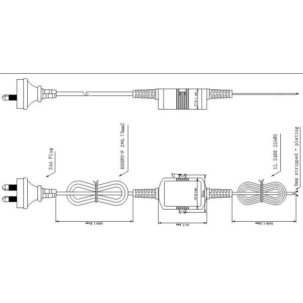 Waterproof IP68 LED Power Adapter Supply 12v 24v For CCTVs , ABS Material
