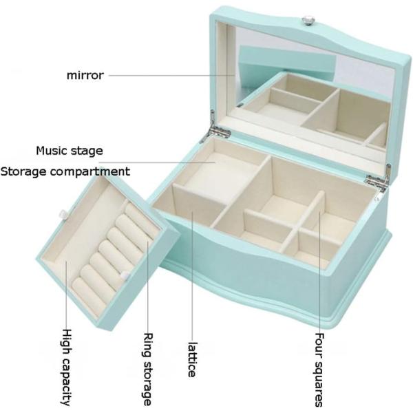 TIMBER Latest Portable Fashion Large Capacity Wooden Music Jewelry Box for Gift Package