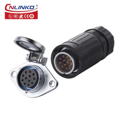 CNLINKO 12 Pin Waterproof Bayonet Connector Cable M20 Plug Socket 12 Pin Circular Connector for CNC Milling Machine