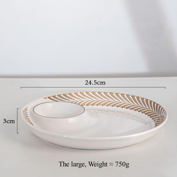 Sustainable 9.5 Inch And 8.5 Inch Ceramic Porcelain Party Plates With Sauce Dish Susi Plate