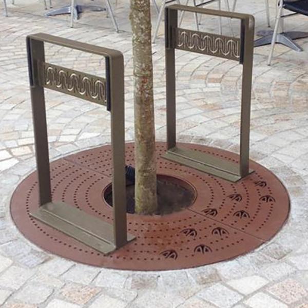acessórios urbanos para o exterior rua corten aço árvore grelha calçada corte a laser de aço grelha árvore