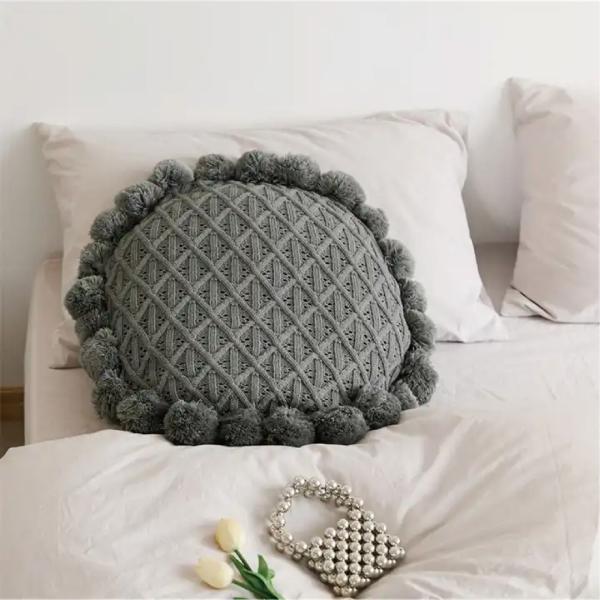 High Density Foam Filling Knitted Throw Pillow Case for Sofa Bed Decor in Customized Color