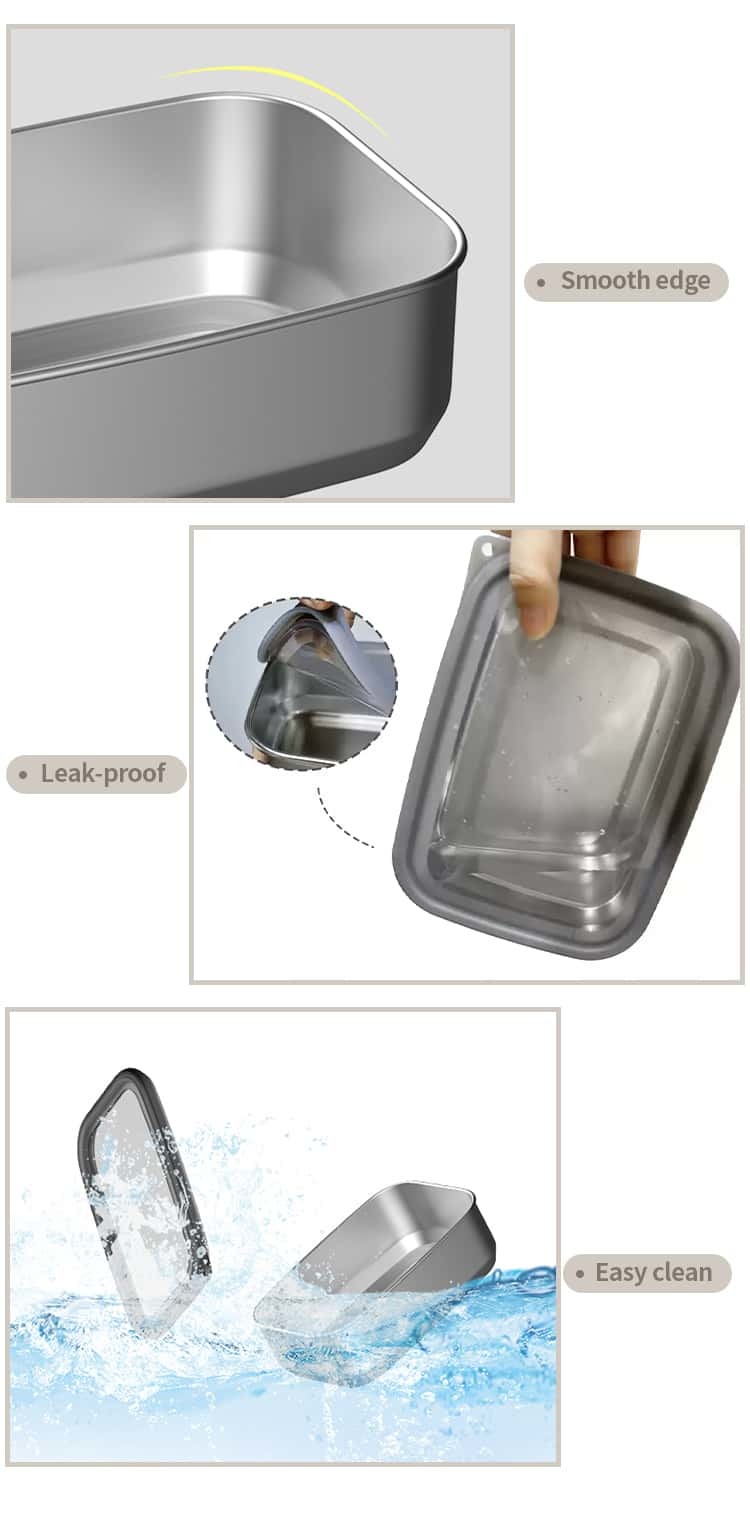 IKOO 304 Stainless Steel Food Container 650ml with Silicone Lid
