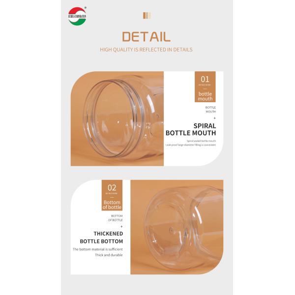 1100ML Transparent Clear PET Plastic For Milk Powder Cylinder Packaging for Business