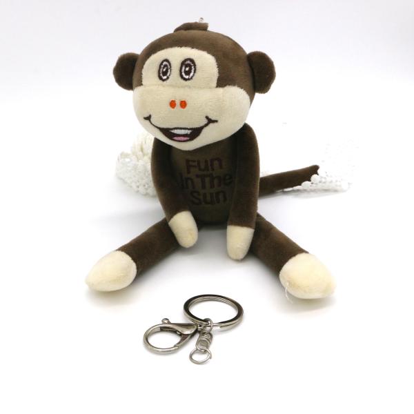 Cute Brown Monkey Plush Keychain For Bag Clothing 20cm Size