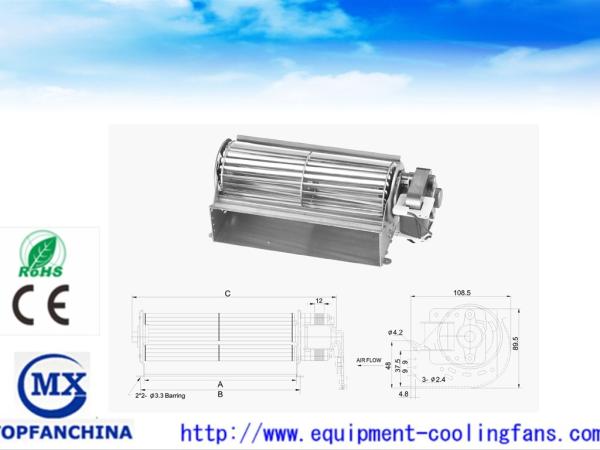 65Mm X 120mm Elevator Cross Flow Fans , AC Equipment Cross Flow Blowers