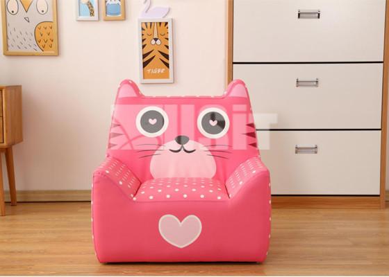 PVC Leather Childrens Sofa Chair Furniture Cute Kitty Shape For Watching TV