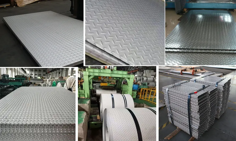 SS Sheet 304 304L 316 10Cr17 430 022Cr11Ti 439 Stainless Steel Checkered Plate