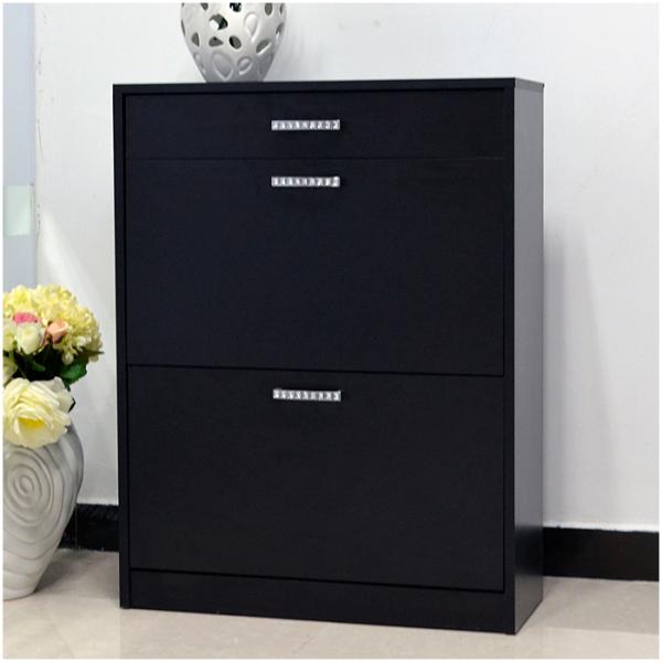 Three Door 12KG 80cm height Wood Shoe Organizer Cabinet