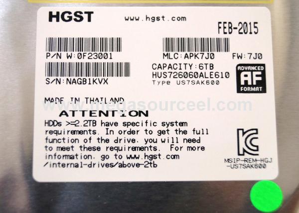 3.5 inch HGST HUS726060ALE610 6 TB enterprise hard disk 7200 rpm SATA3