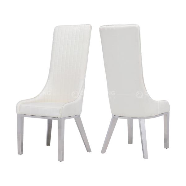 Mirror Silver 122cm SS Dining Chairs PU Black High Back Dining Chairs