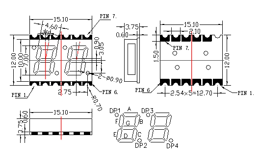 0.39 Inch Dual Digit White SMD led number display common cathode and anode