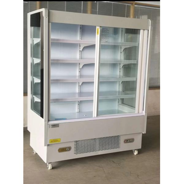 Supermarket Fruit Vegetable Shop Preservation Display Freezer With Door Curtain