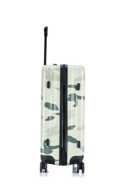 ABS Luggage Set 3 Piece Set With Camouflage PC Printing,   Recessed Plane Wheel Durable  TSA Lock  Aluminium Trolley