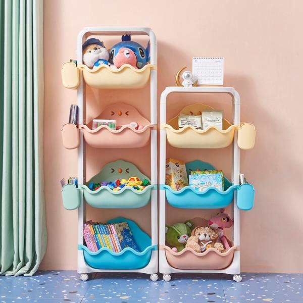 Childrens Plastic Garage Storage Shelves Two Tiers Plastic Stackable Shelf