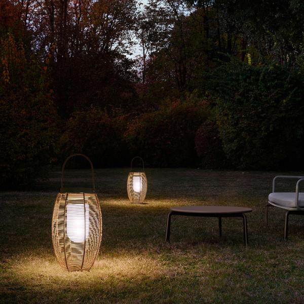 Outdoor Rattan Woven Solar Lights Lantern Waterproof For Garden Landscape