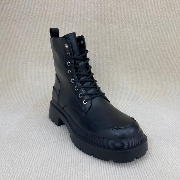 Fashion Ladies Short Boots Microfiber Black Leather Boots For Women