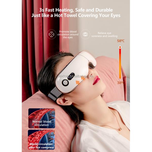 Relaxing Eye Care Mask with Hot Compress Temperature 38-40C and Warm Vibration Massage