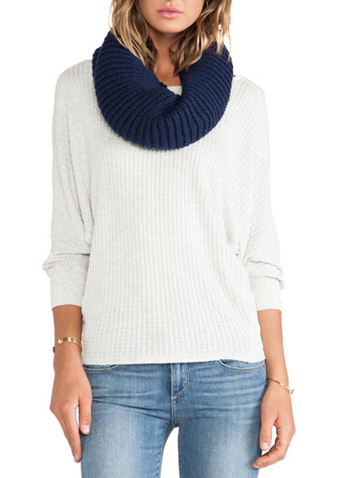 LADY 100% ACRYLIC FASHIONABLE KNITTED INFINITY SCARF