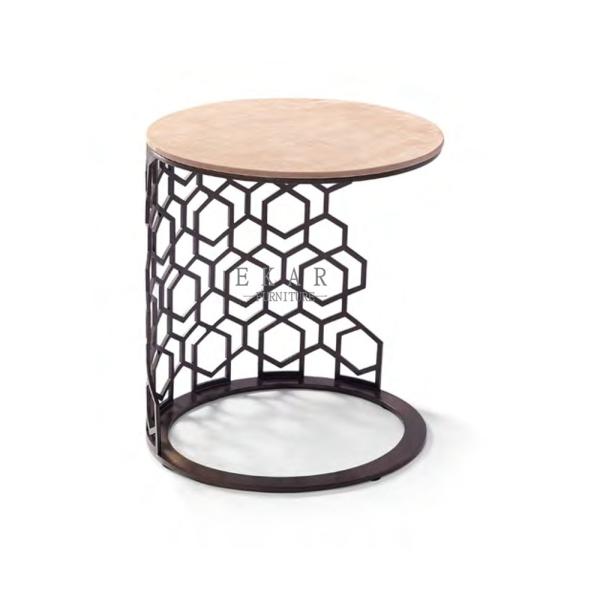 Round Living Room Modern Side Metal End Table W003H6B