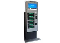 Les pièces/billets ont accepté la station de remplissage de tour de téléphone portable de station de train avec le casier de dépôt