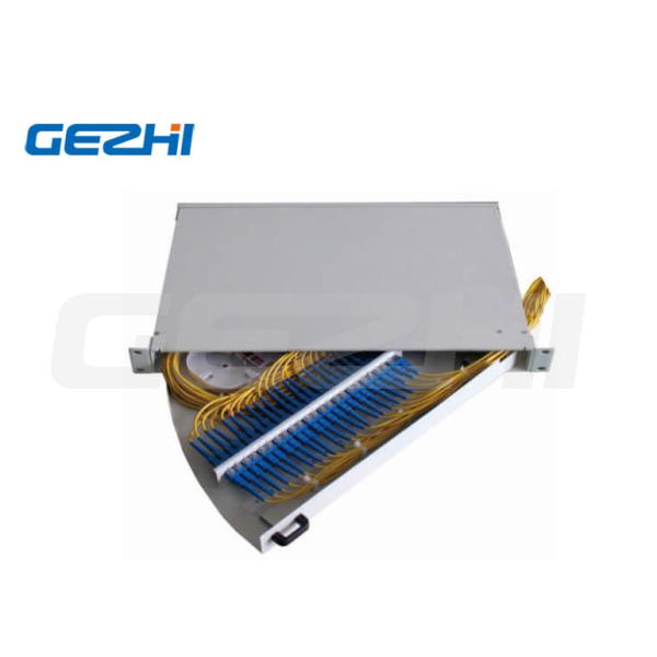 19 Inch 1U Side Pull Out Rack Mount Fiber Optic Patch Panel with Cold Rolled Steel Construction
