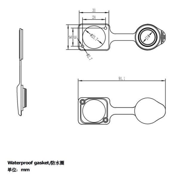 Single Row Panel Mount Ethernet Socket Waterproof IP68 RJ45 Connector