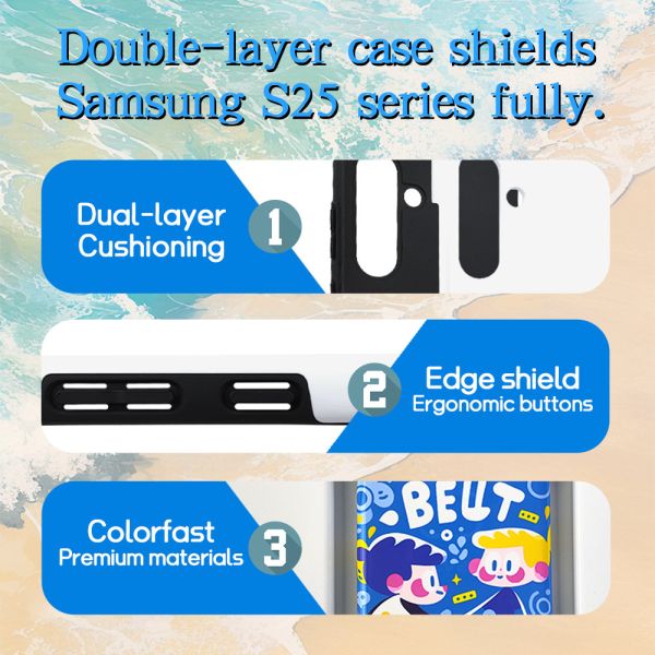 PC Coated Film 3D Sublimation SamSung S25 Tough Phone Case Diy Custom Rugged Shield Phone Case