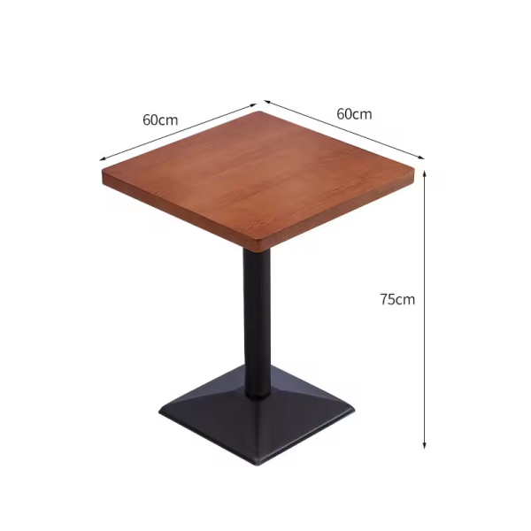 Retro American Style Solid Wood Metal Base Restaurant Furniture Cafe Table and Chair Set for Sale