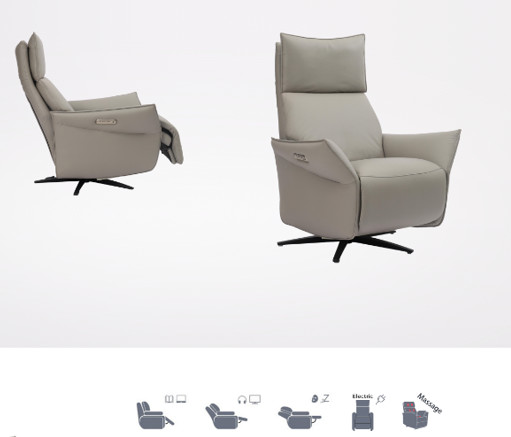 Home Furniture Hotel Lobby Hall Leather Accent Chair Revolving Leisure Chair