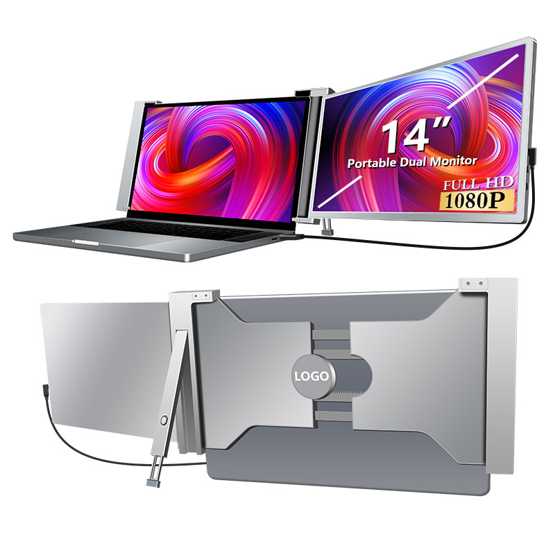 IPS 14In Portable Dual Monitor 178 Degree Dual Travel Monitors RoHS FCC Approval