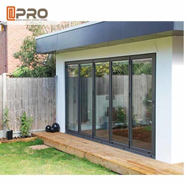 Australian Standard Aluminium Side Opening Door Single / Double Glazing Aluminum Frame Glass Bifold Door frameless bifol