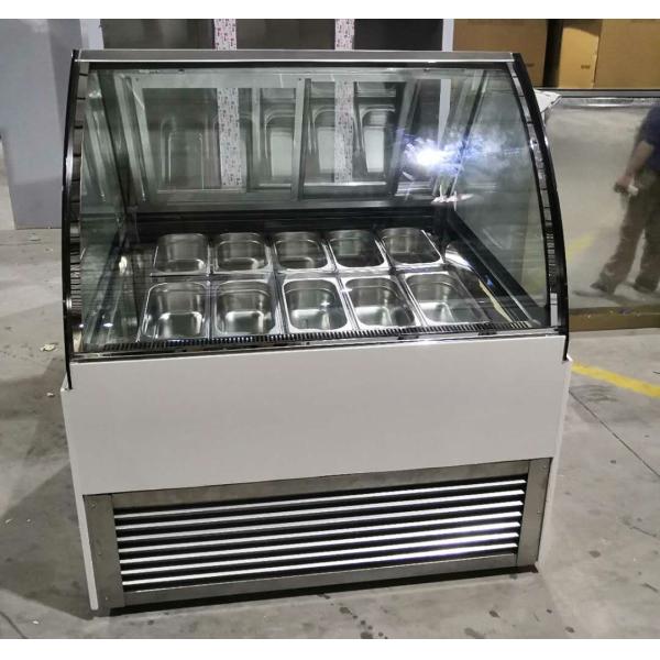 Curved Glass Door Ice Cream Refrigerator Frozen Popsicle Display Cabinet