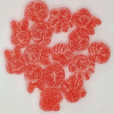 Mixed Color Fun Shaped Fruit Infused Gummy Sweets with Sugar Coating