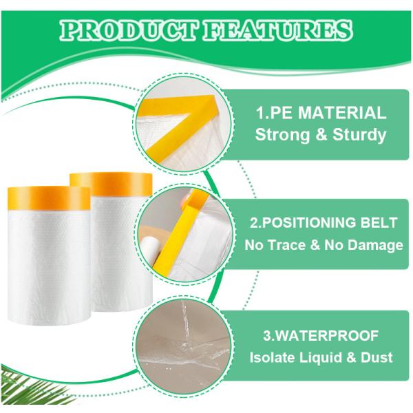 16m Length Stretch Film For High Temperature Outdoor Auto Paint Refinish Masking Paper