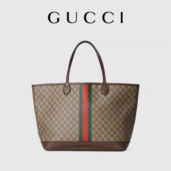 Sac de Brown Gucci Ophidia des femmes marquées petit Tote Ebony moyennement grand