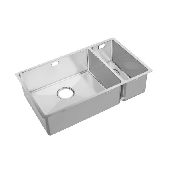 Handmade 18% Chrome Stainless Steel Kitchen Sink Two Bowl
