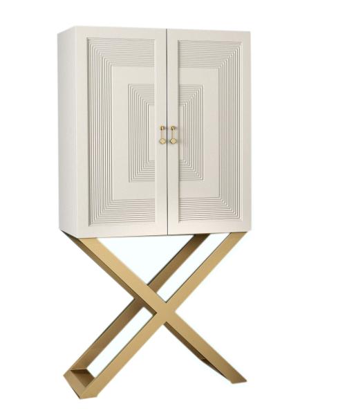 ZG-8903 White painting wood cabinets used Stainless steel legs for Dining room storage furniture