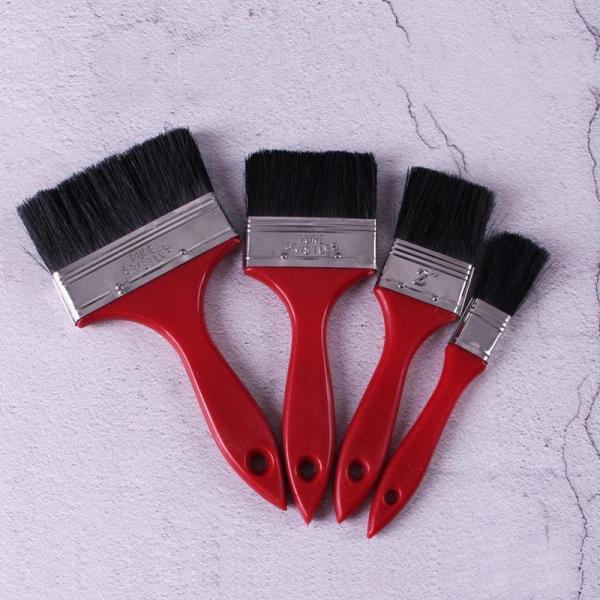 Red Wooden Handle Paint Brush with Pure Bristle and Customized Request