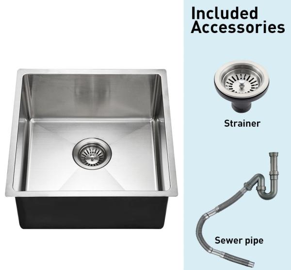 1.2mm Thick Stainless Steel Kitchen Sink Brushed Silver Color For Laundry Room