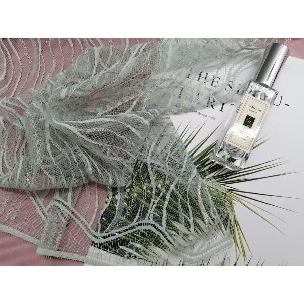 Ткань шнурка французской ресницы Chantilly металлическая с Scallop