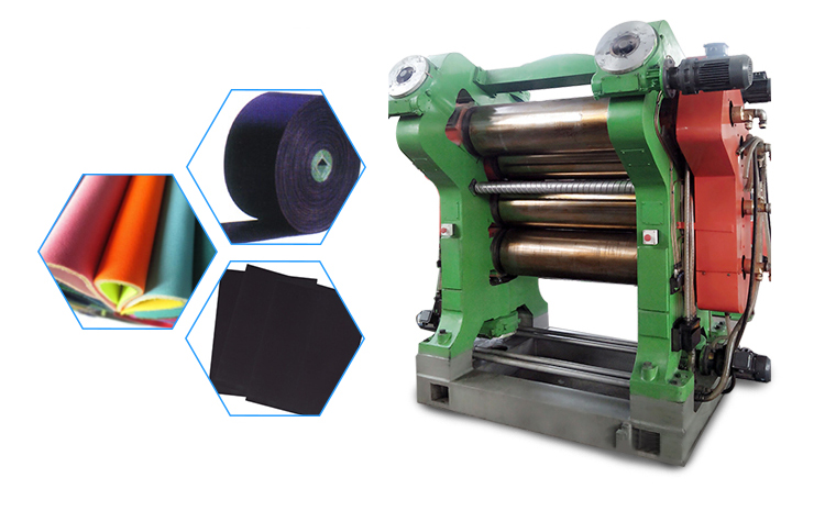 4 Roll Rubber Calender Machine 450x1400 For Tire Industry