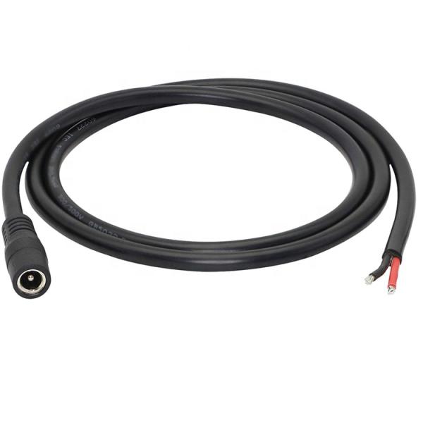 Male Female DC Barrel Jack 2.1x5.5mm Socket Connector to Open Bare Wire Pigtail Power Charger Cable