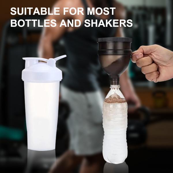 Food 4 OZ/120Ml Protein Powder Funnel with Keychain Portable and Convenient Dispenser