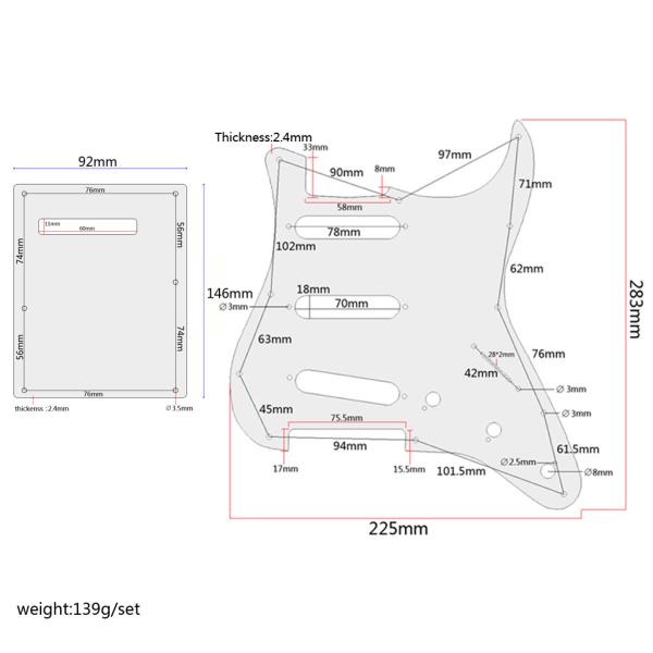 SSS Электрическая гитара Pickguard набор Battlefield Pattern 3-Ply 11 отверстий Винтовка Задняя Плита Скретч Плита ST Электрические гитары