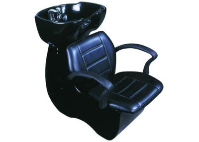 Black Fiberglass Salon Shampoo Chairs Ceramic Bowl With 24.5 Inch Width